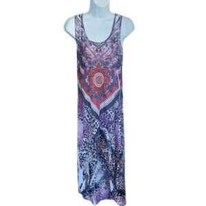 Hippy Print Sleeveless Maxi Dress Size Medium